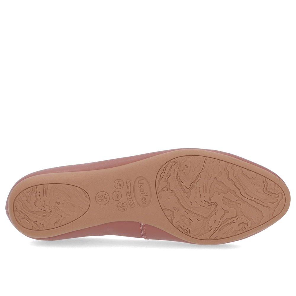 Sapatilha Rosa Couro Rasteira Marrom 5