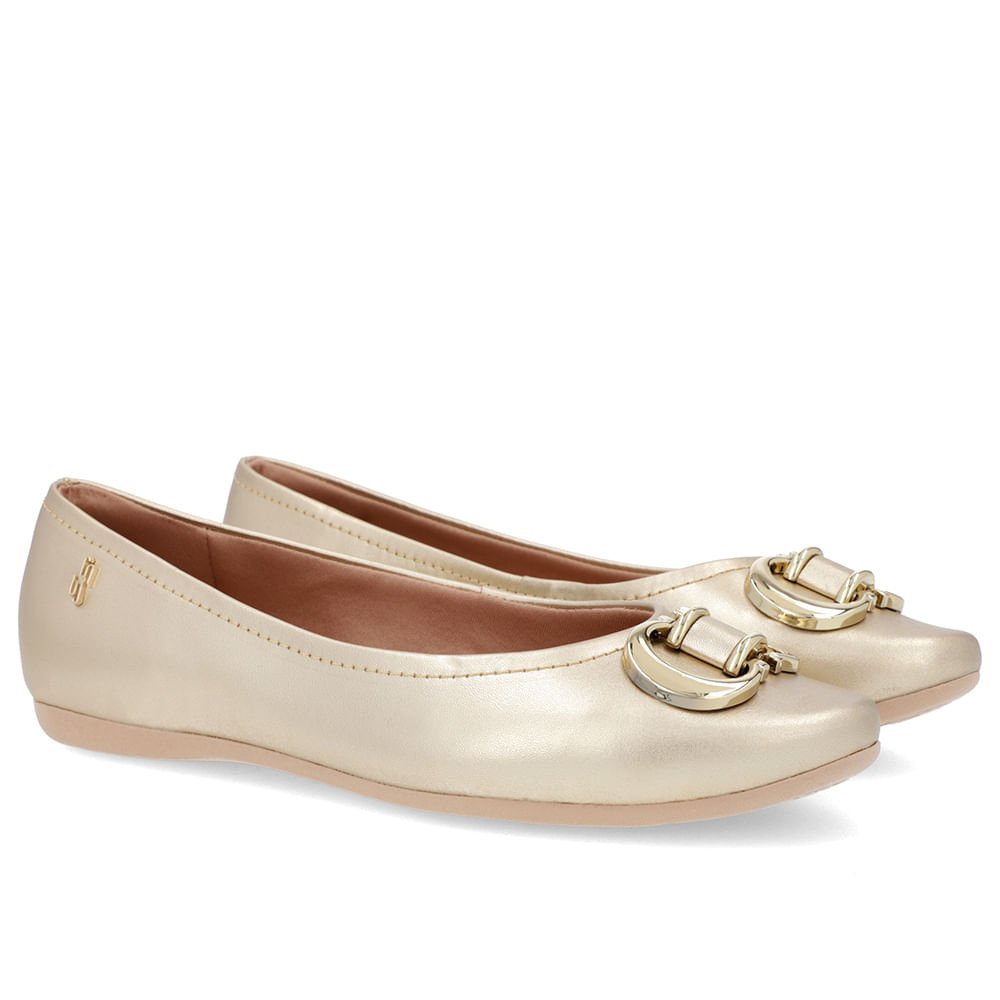 Sapatilha Dourado Couro Rasteira Dourado 2