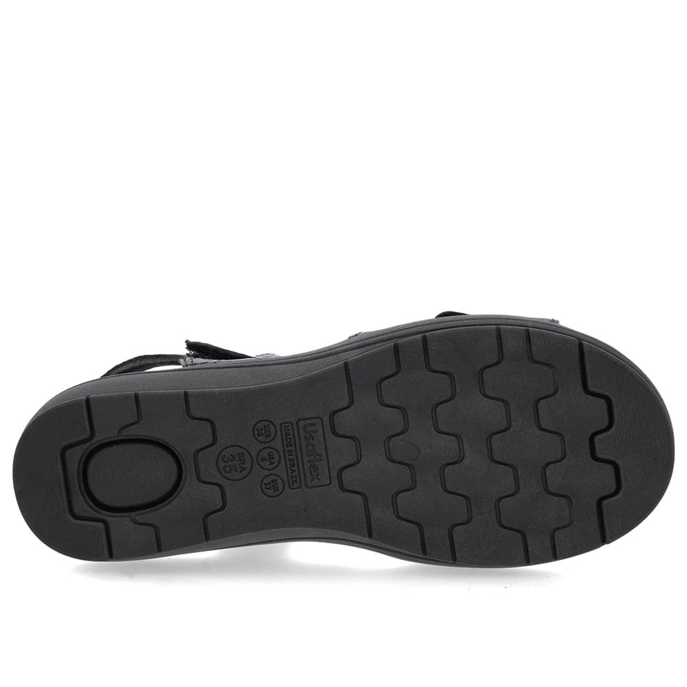 Sandália Salto Anabela Preta Ajuste Fecho-Flex Preto 5