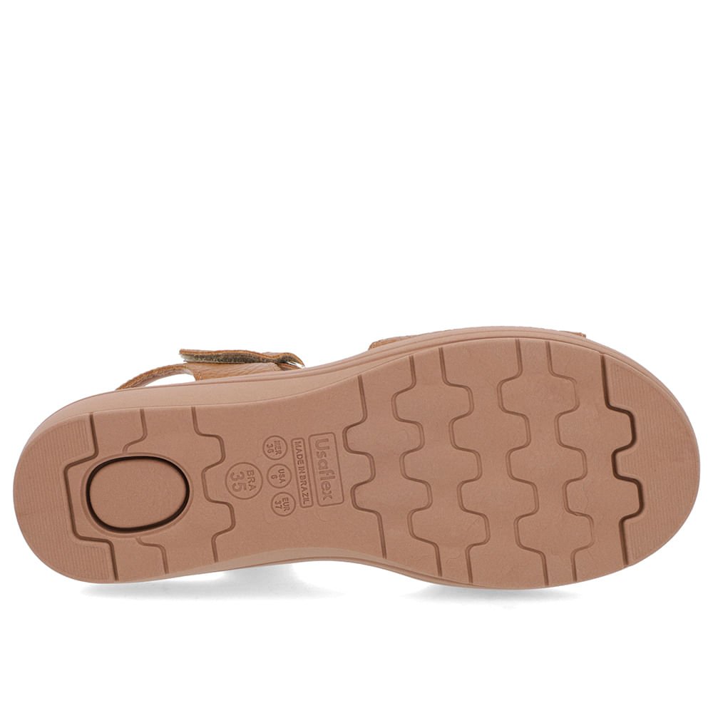 Sandália Salto Anabela Marrom Ajuste Fecho-Flex Marrom 5