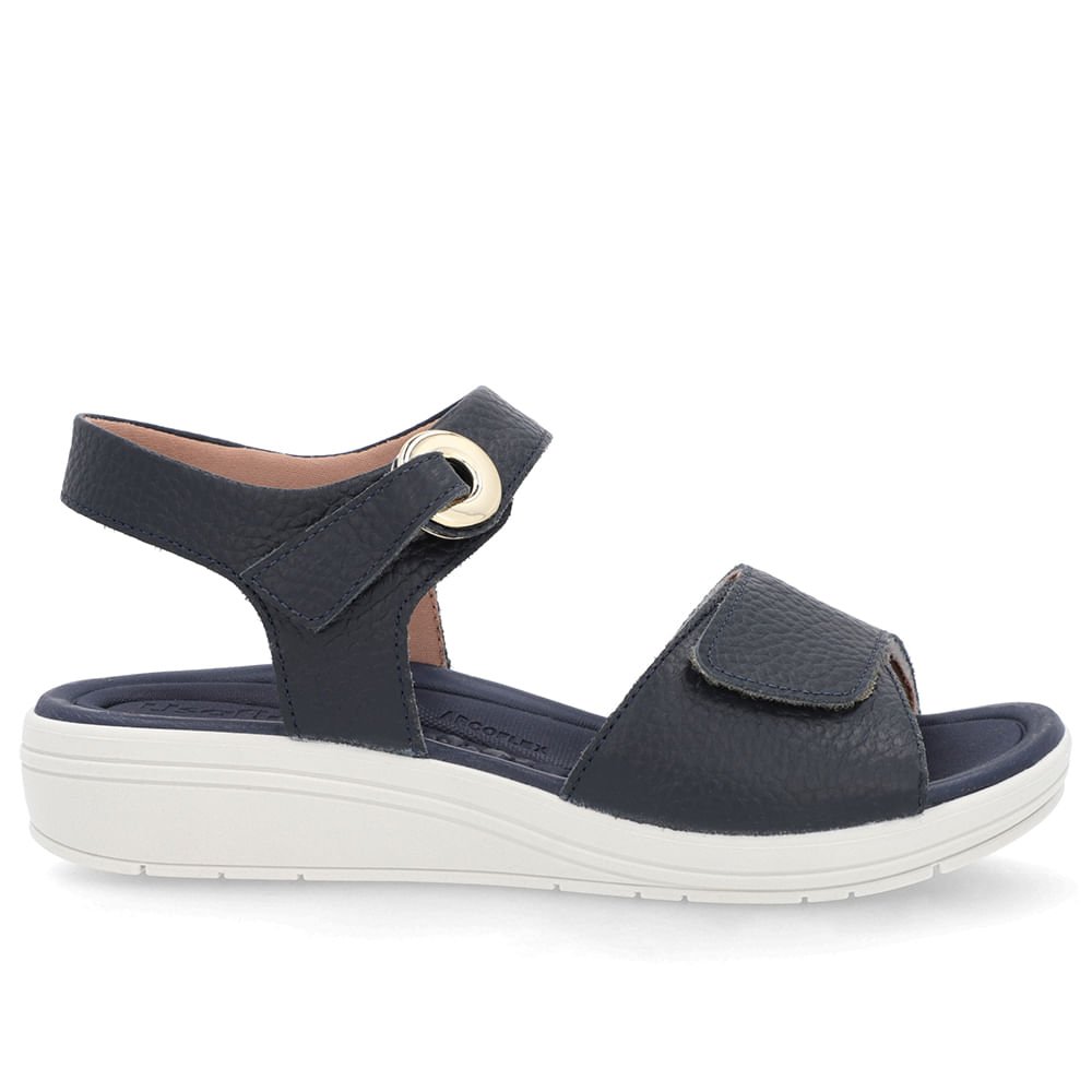 Sandália Salto Anabela Azul Ajuste Fecho-Flex Azul 1