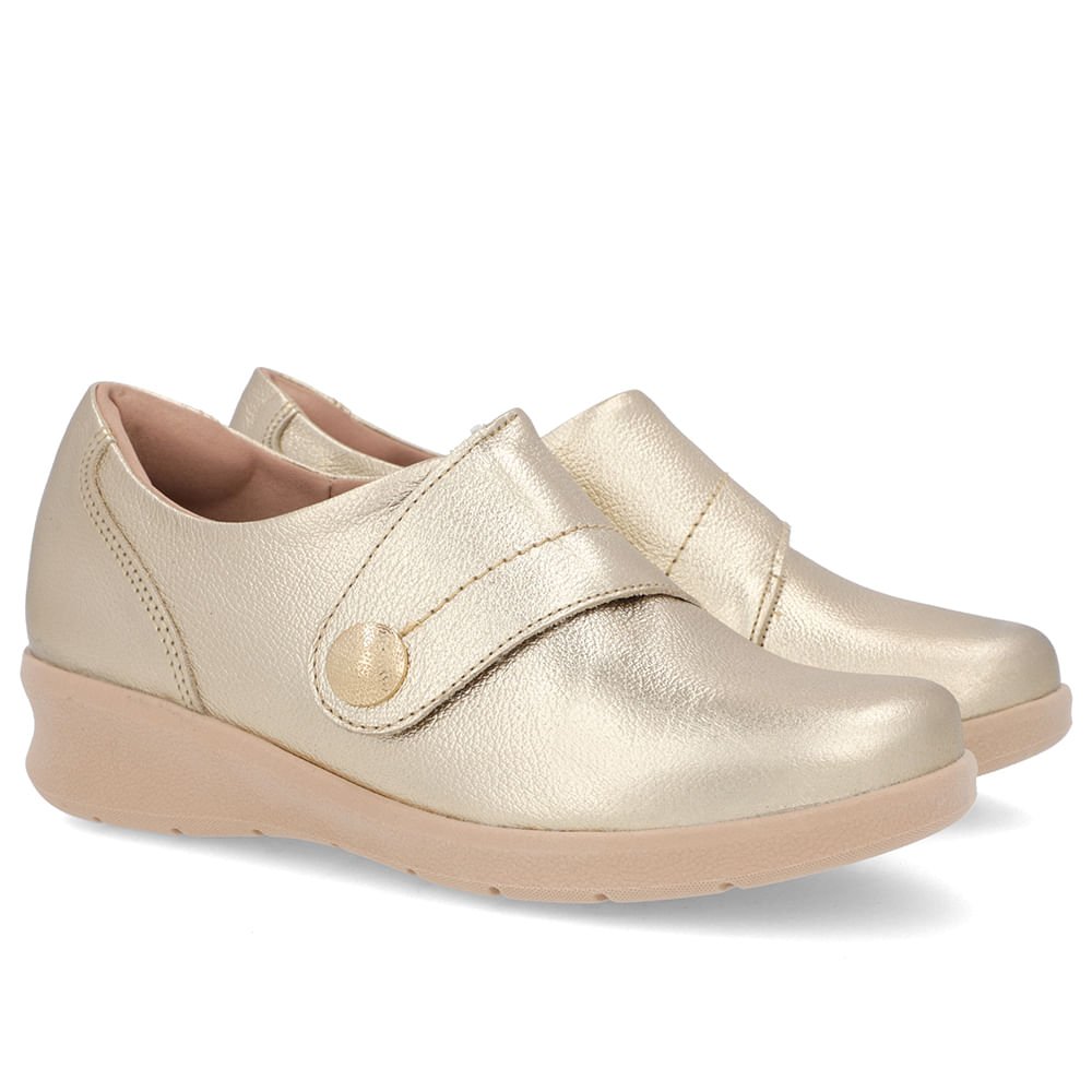 Tênis Plataforma Dourado Couro Dourado 2