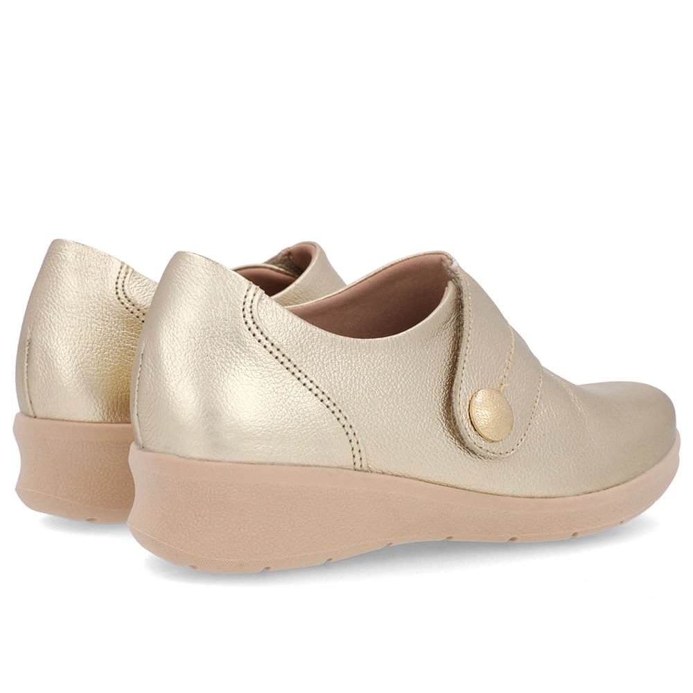 Tênis Plataforma Dourado Couro Dourado 3