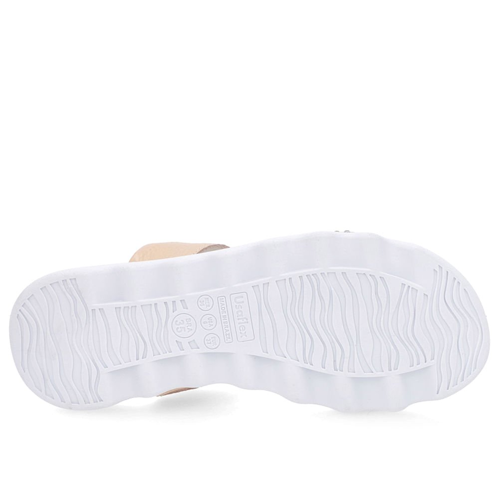 Tamanco Rosa Claro Rasteiro Couro Detalhe Brilho Rosa 5