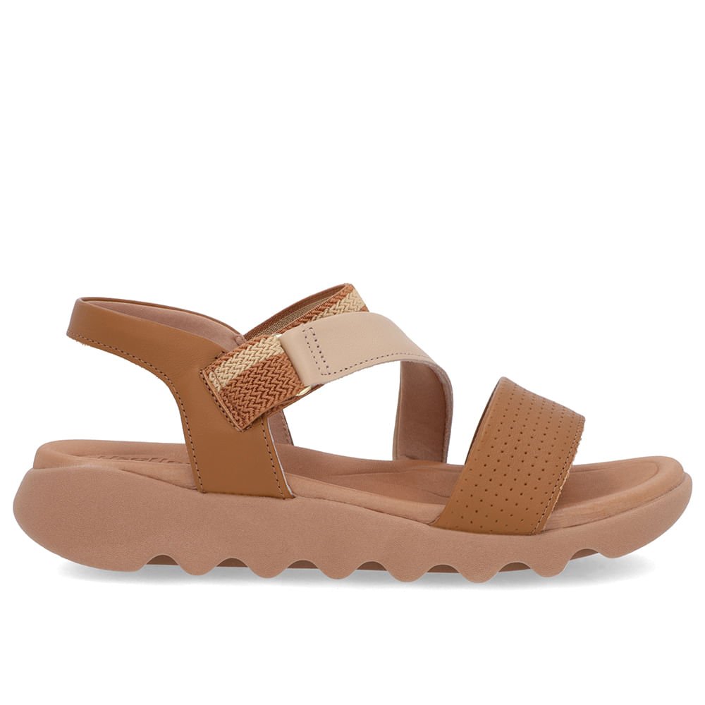 Sandália Marrom Baixa Couro Elástico Marrom 1