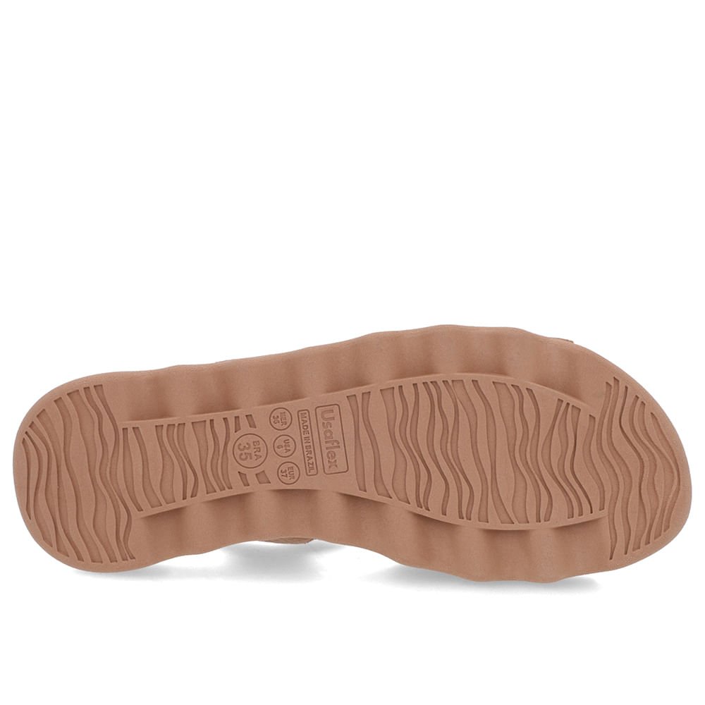 Sandália Marrom Baixa Couro Fivela Marrom 5