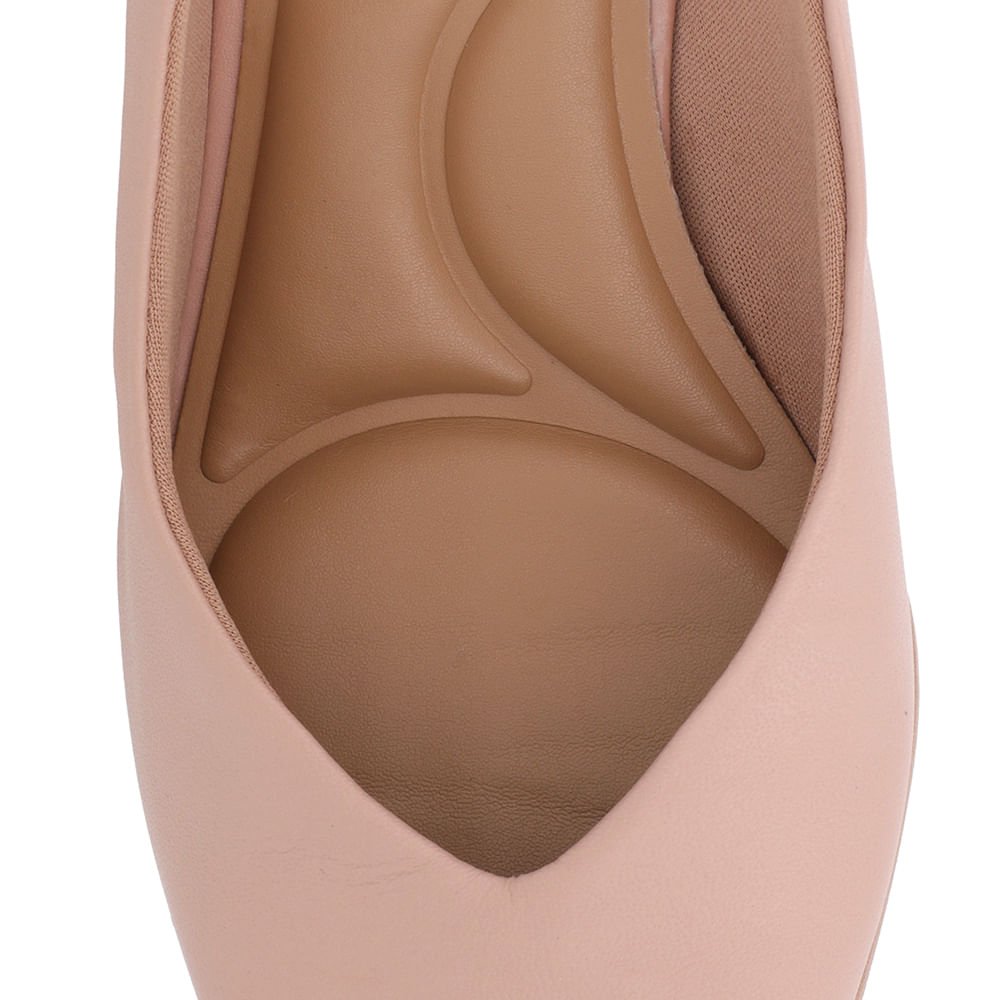 Slingback Rosa Salto Bloco Couro Recorte V Rosa 4