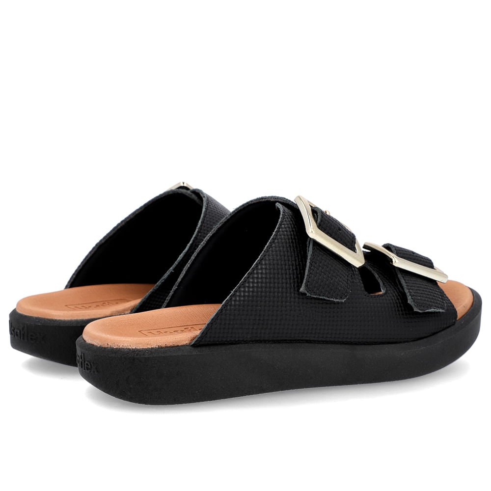 Tamanco Plataforma Couro Preto Fivela Preto 3