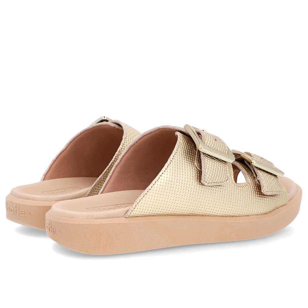 Tamanco Plataforma Couro Dourado Fivela Dourado 3