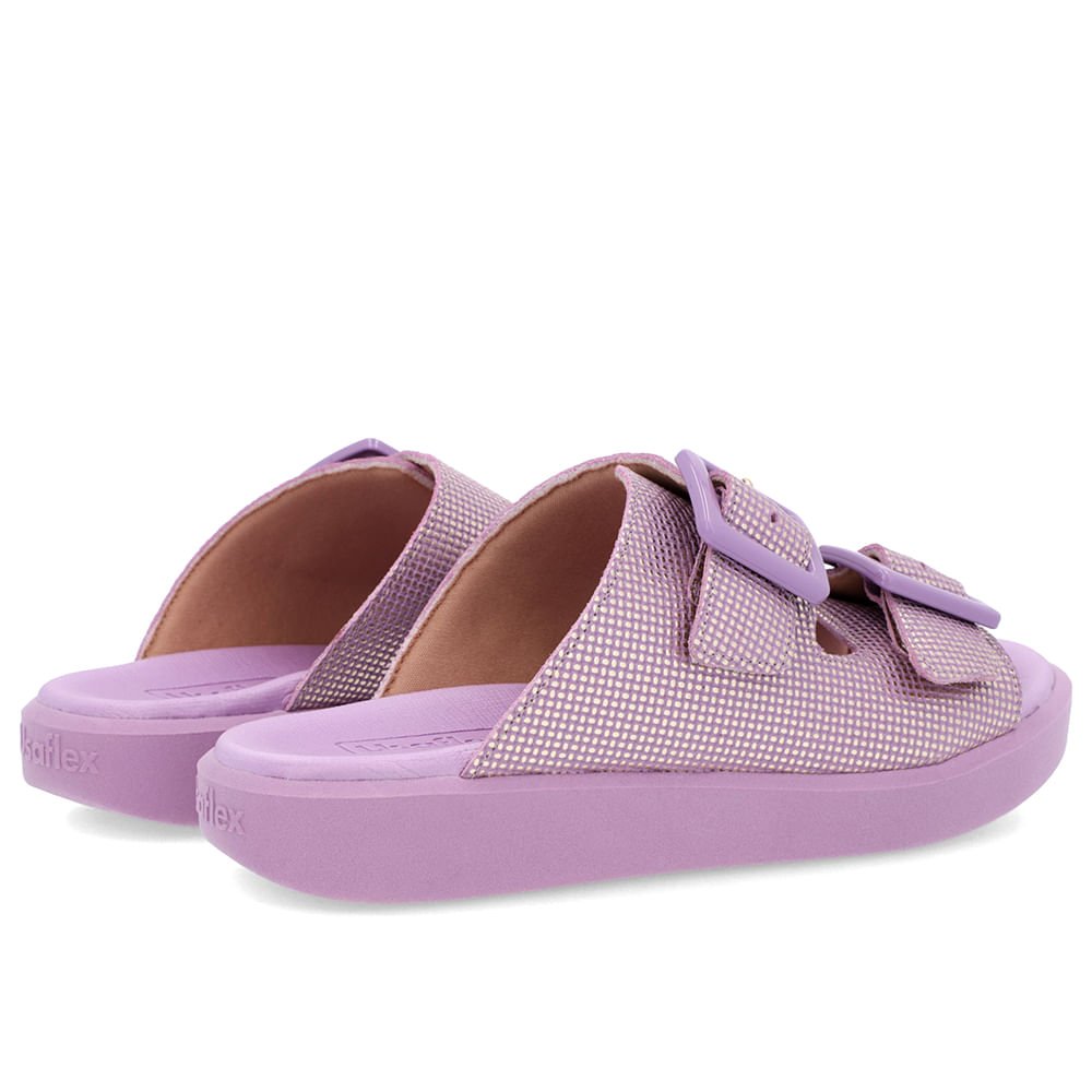 Tamanco Plataforma Couro Lilás Fivela Roxo 3