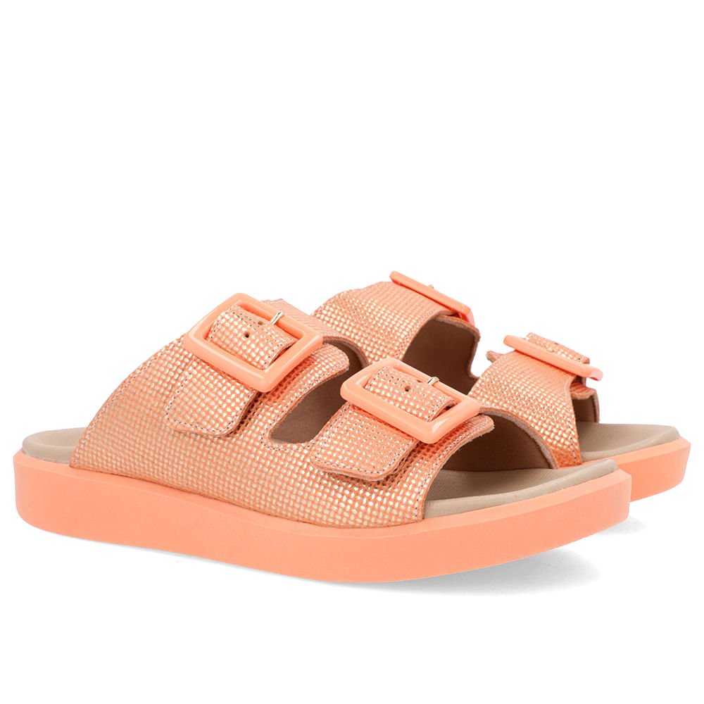 Tamanco Plataforma Couro Laranja Fivela Laranja 2