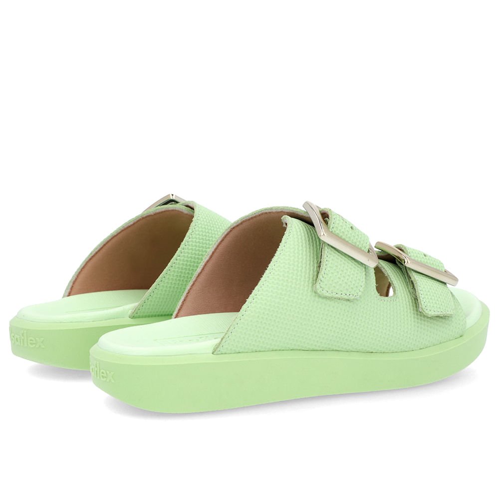 Tamanco Plataforma Couro Verde Fivela Verde 3