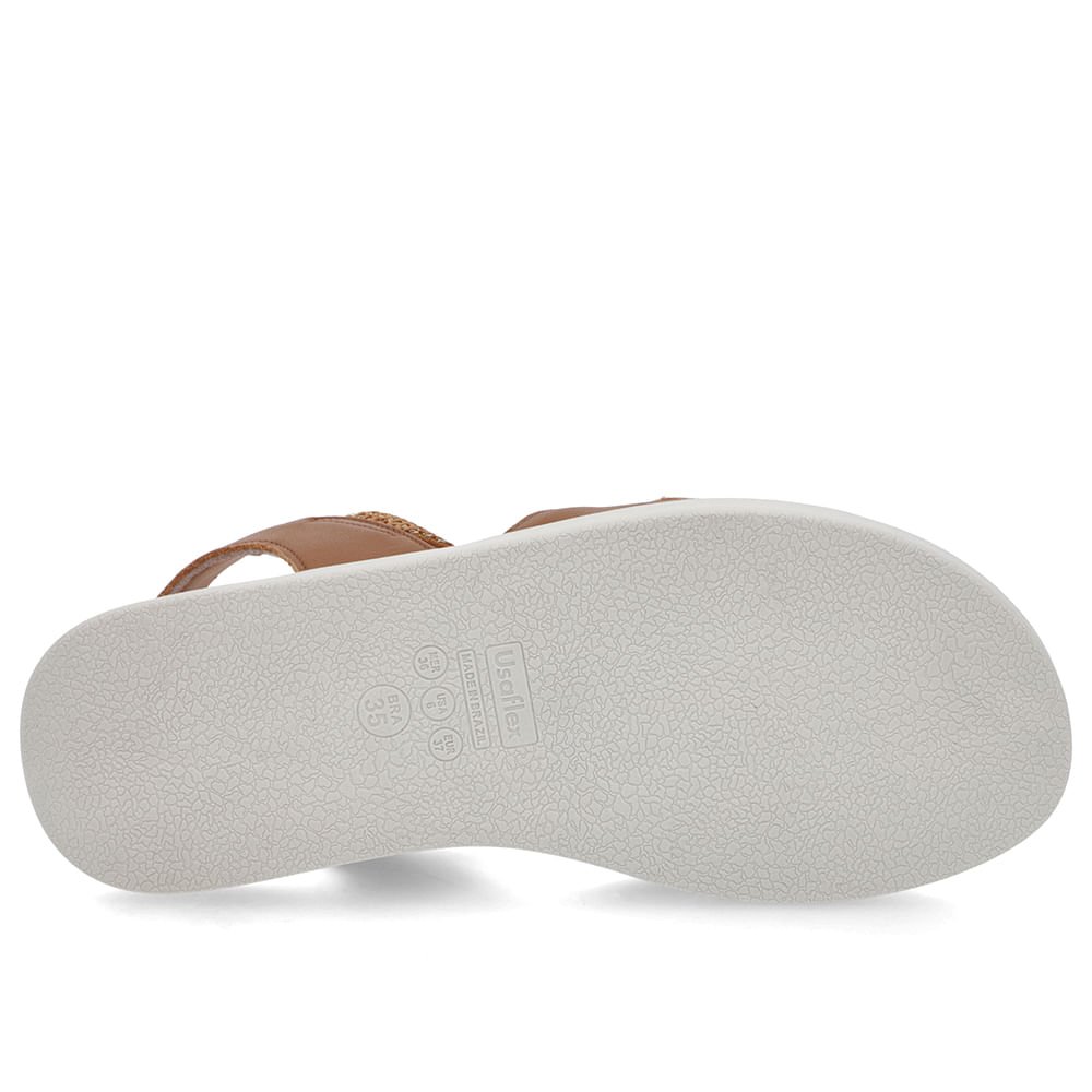 Sandália Plataforma Couro Marrom Detalhe Metalizado Marrom 5