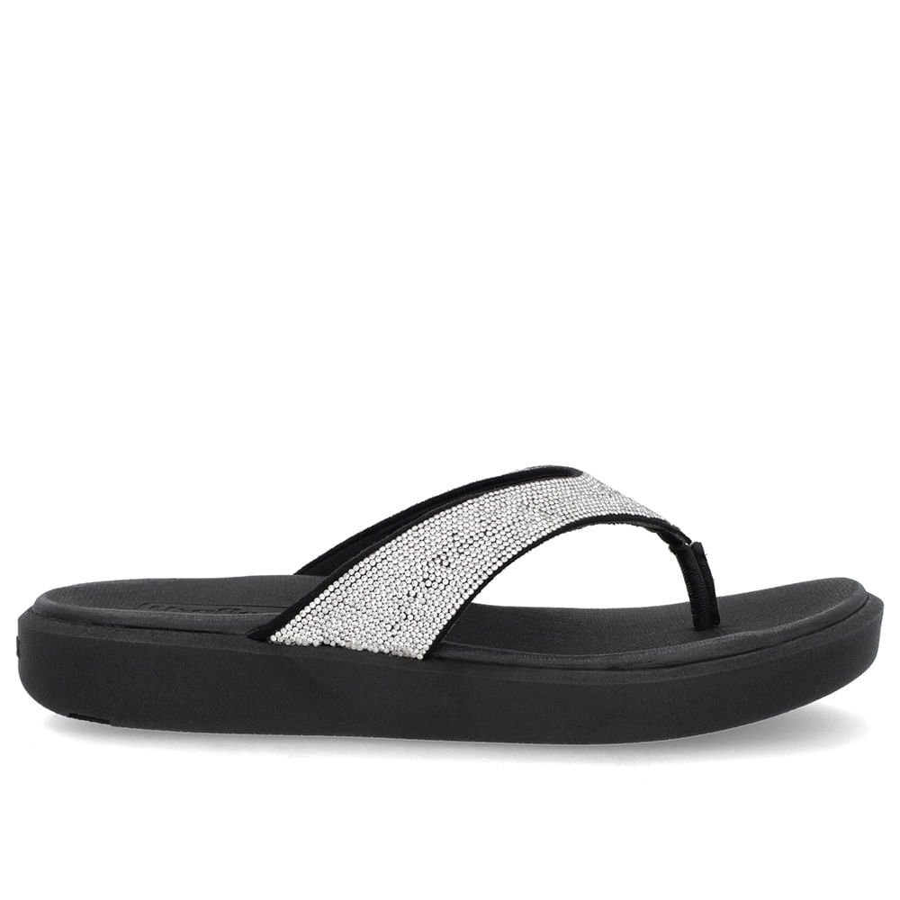 Chinelo Plataforma Couro Preto Brilho Preto 1