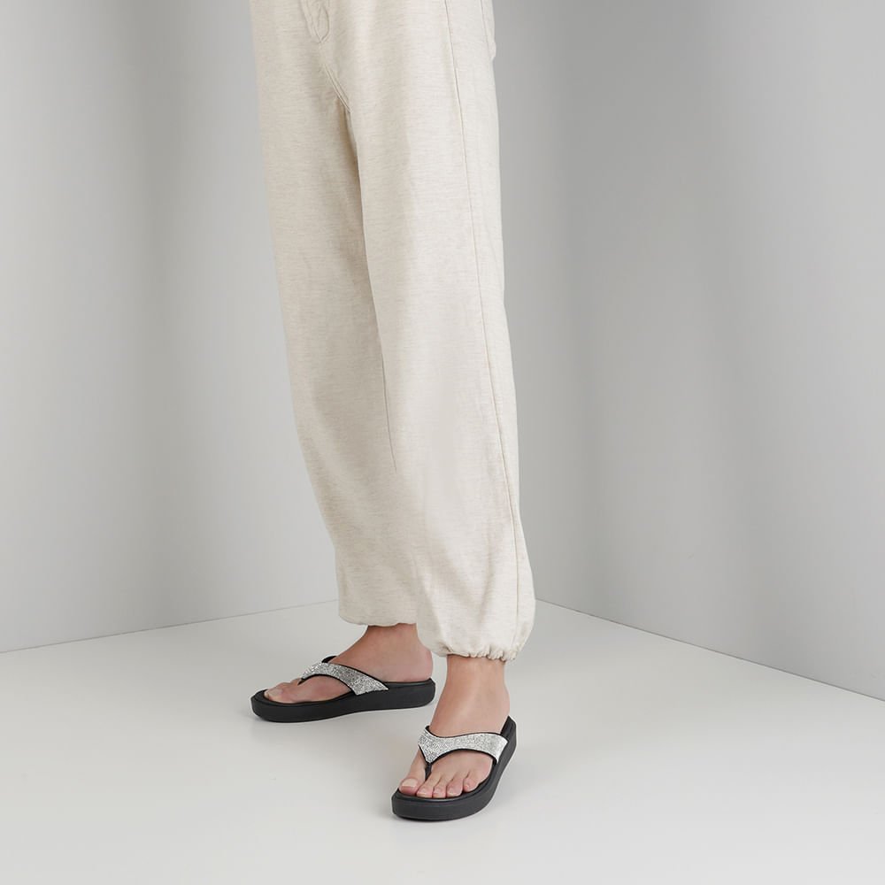 Chinelo Plataforma Couro Preto Brilho Preto 4