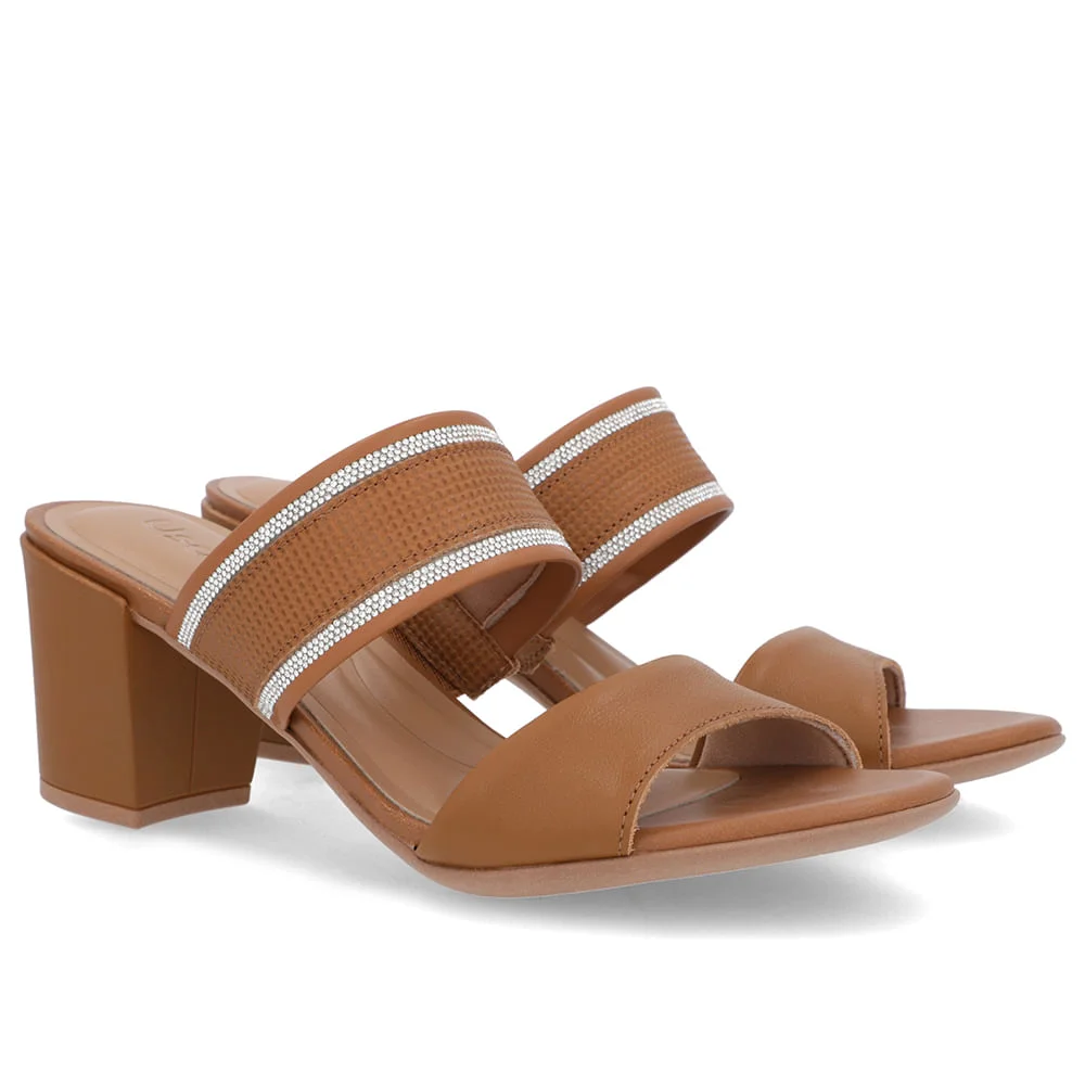 Tamanco Bico Redondo Couro Marrom Marrom 2