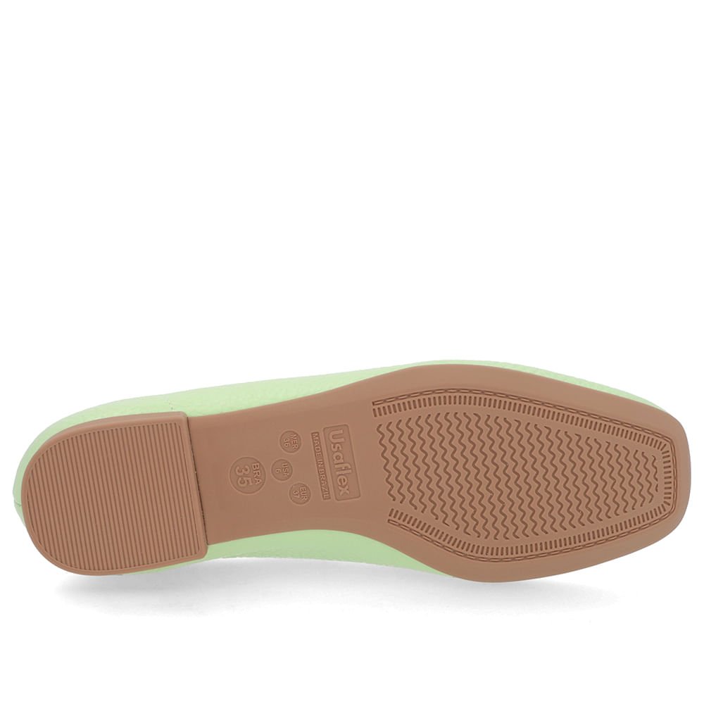Loafer Verde Salto Bloco Couro Bico Quadrado Verde 5