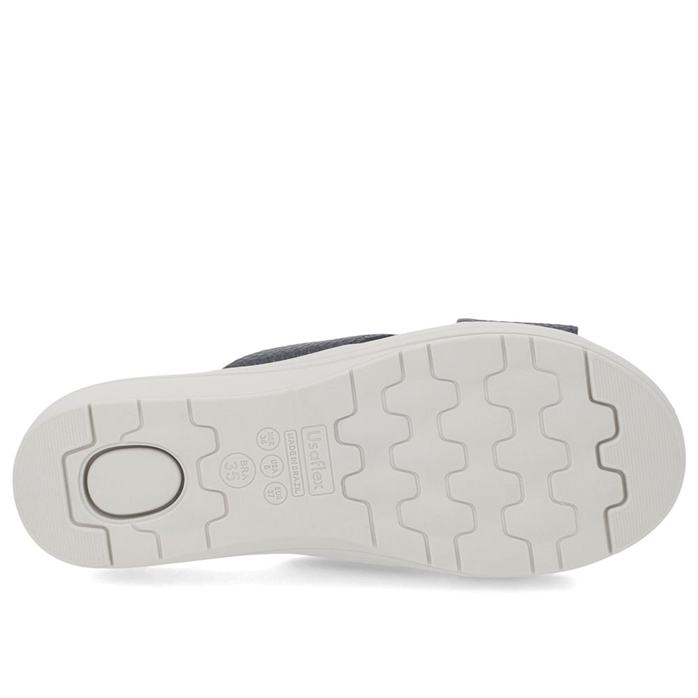 Tamanco Anabela Couro Azul Linha Enfeite Azul 5