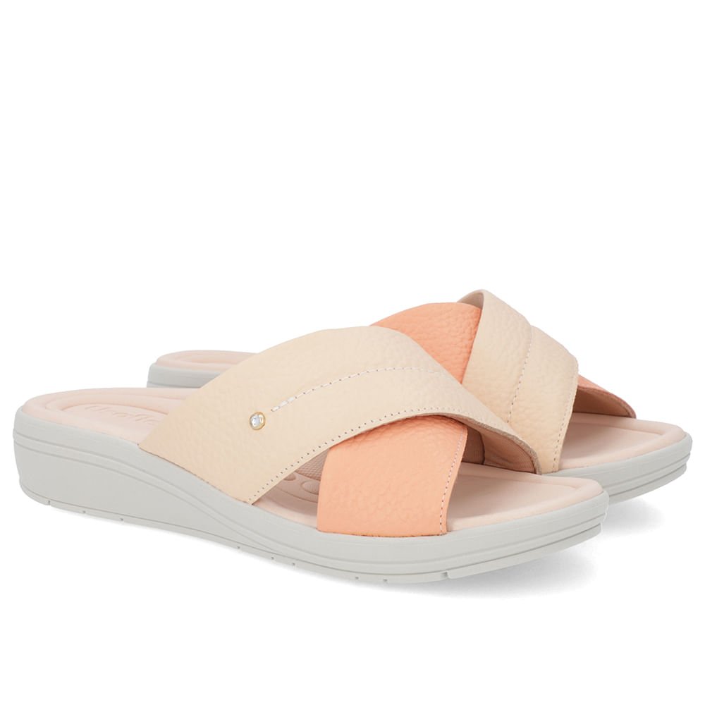 Tamanco Anabela Couro Laranja Linha Enfeite Laranja 2