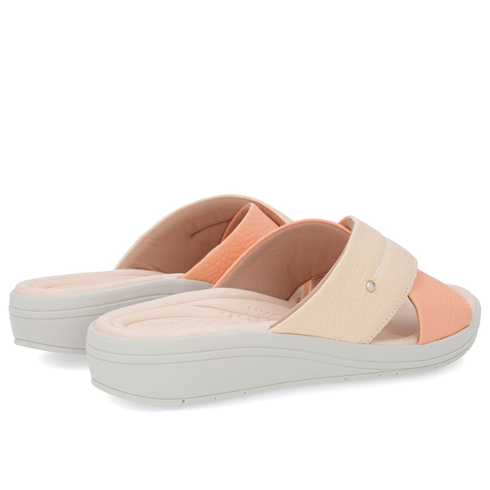 Tamanco Anabela Couro Laranja Linha Enfeite Laranja 3