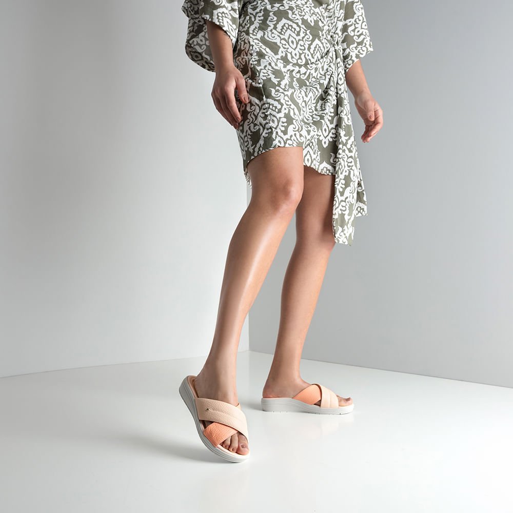 Tamanco Anabela Couro Laranja Linha Enfeite Laranja 4