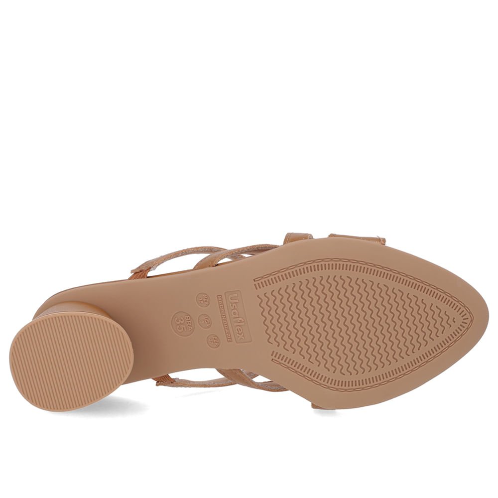 Tamanco Salto Geométrico Couro Marrom Marrom 5