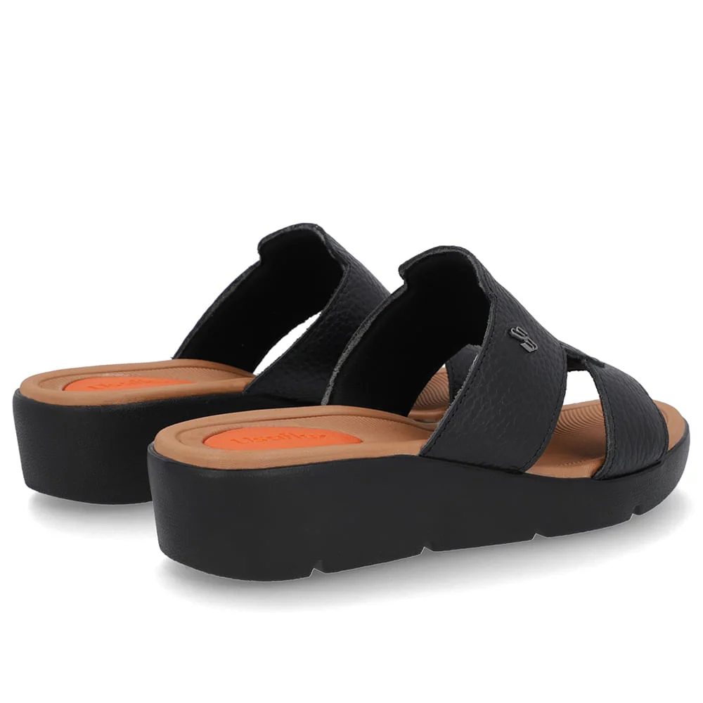 Tamanco Salto Plataforma Couro Preto Preto 3