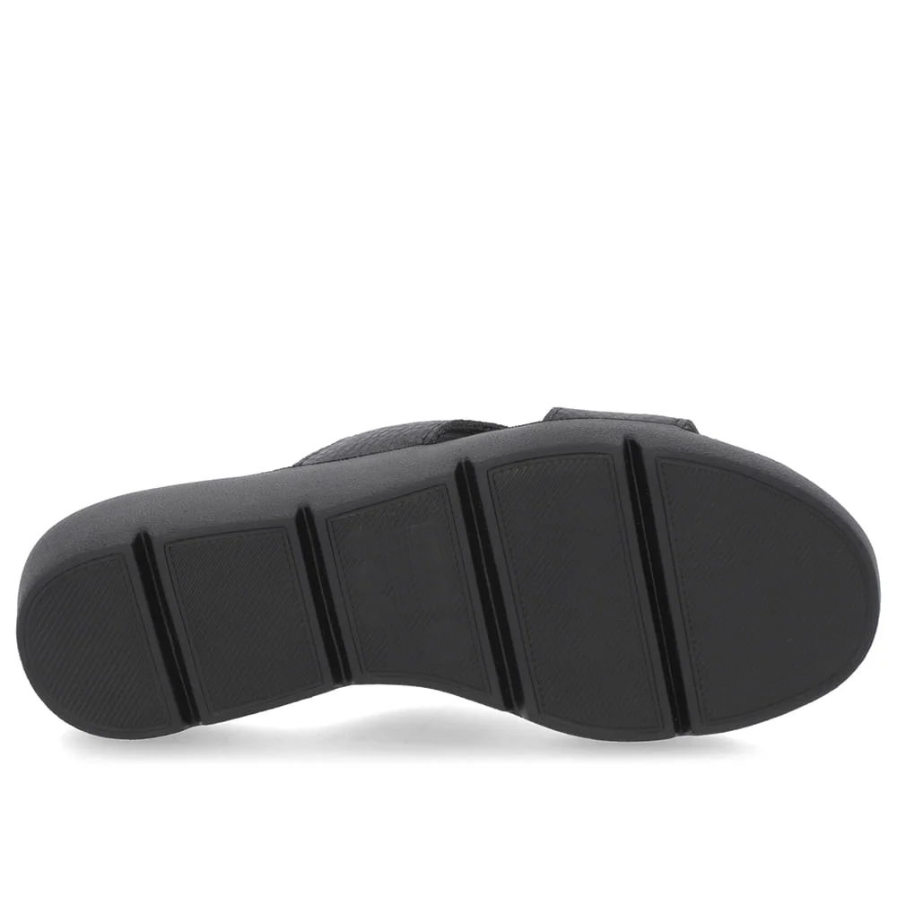 Tamanco Salto Plataforma Couro Preto Preto 5