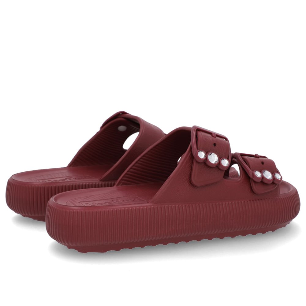 Slide Plataforma Poofy Vermelho Cereja Eva Fivela Brilho Vermelho 3