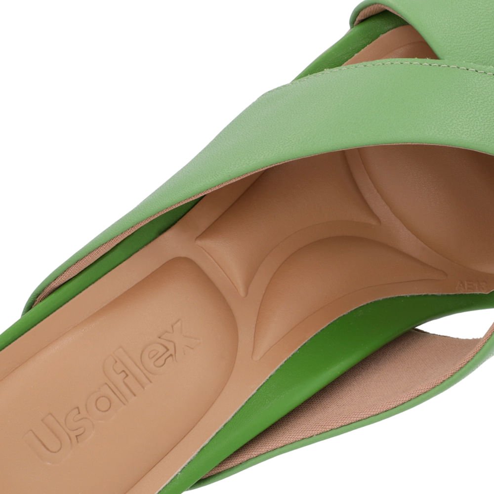 Tamanco Salto Anabela Couro Verde Verde 4