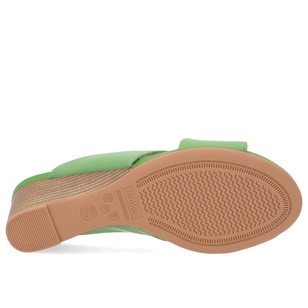 Tamanco Salto Anabela Couro Verde Verde 5