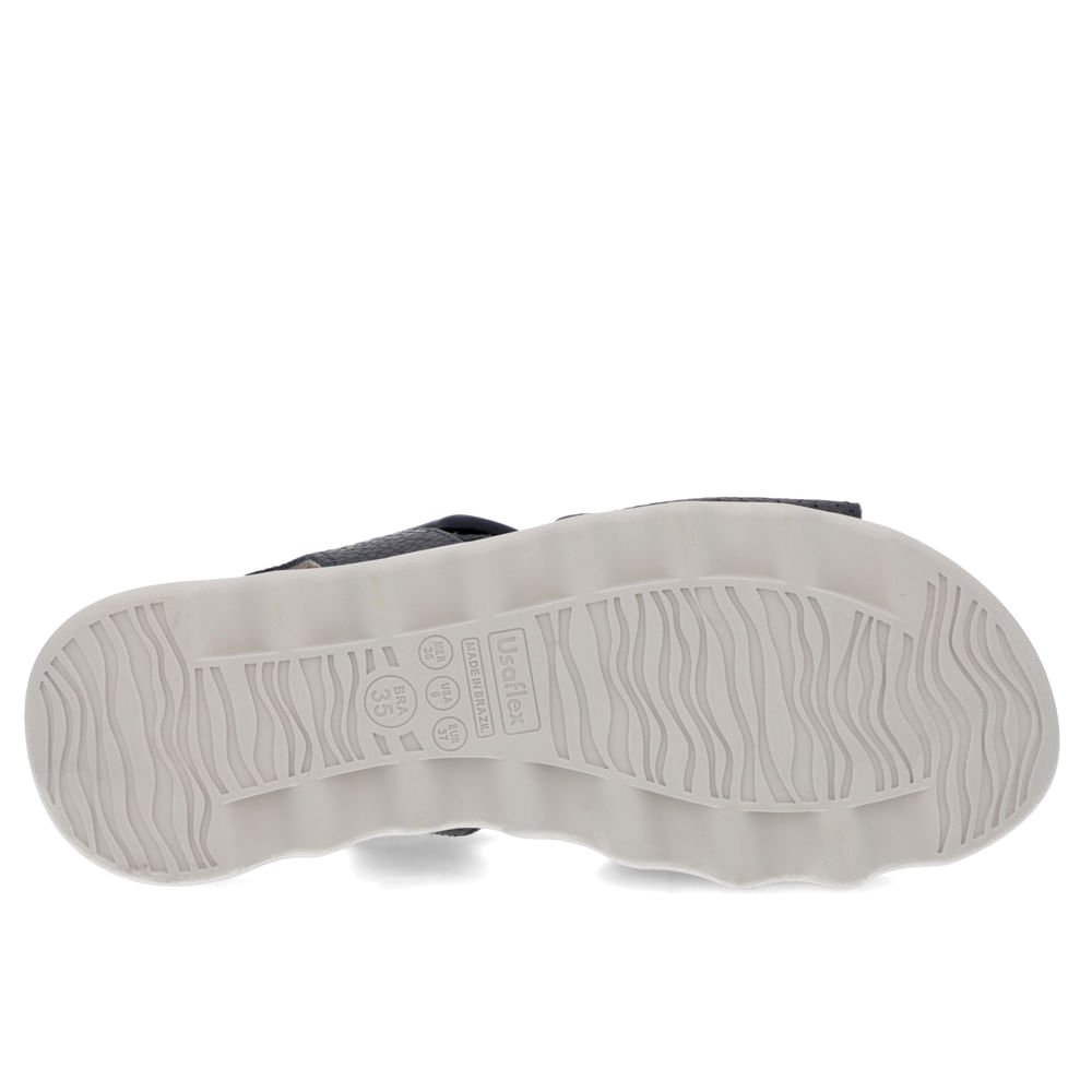 Sandália Azul Baixa Couro Fivela Azul 5