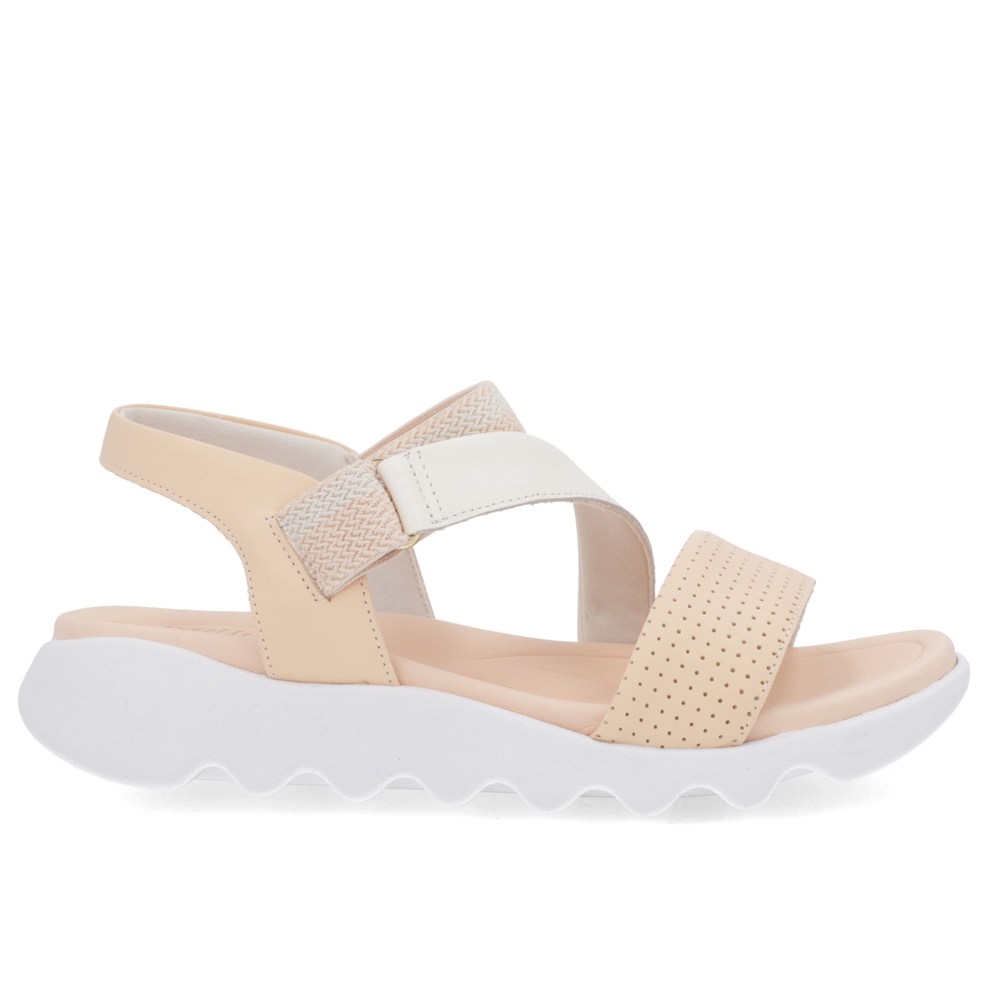 Sandália Laranja Clara Baixa Couro Elástico