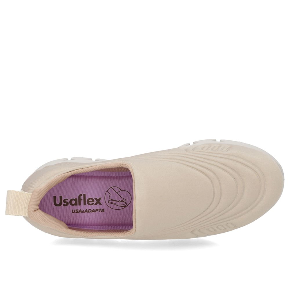Tênis Slip On Bege Elastano Detalhes Bege 4