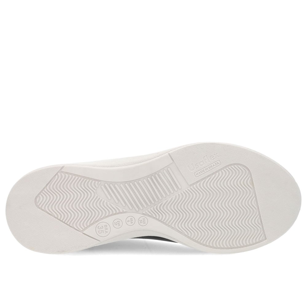 Tênis Básico Preto Couro Elástico Preto 5