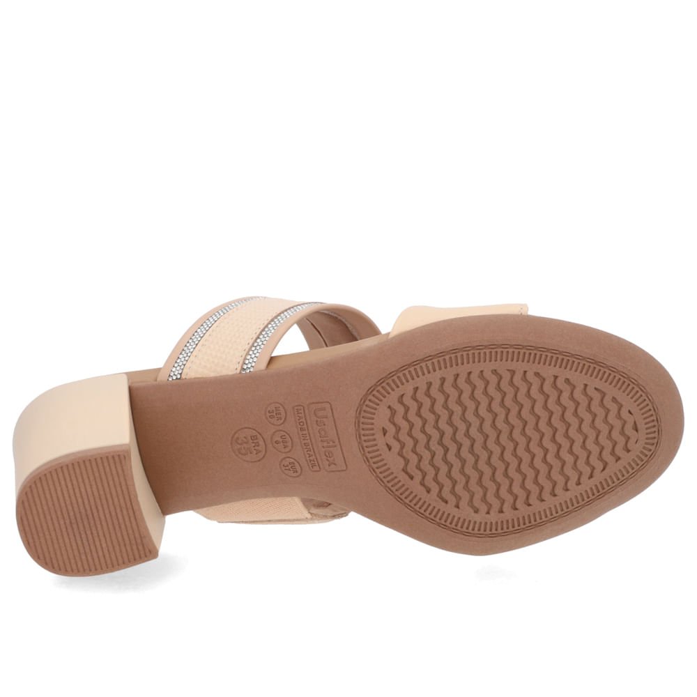 Tamanco Bico Redondo Couro Laranja Claro Bege 5