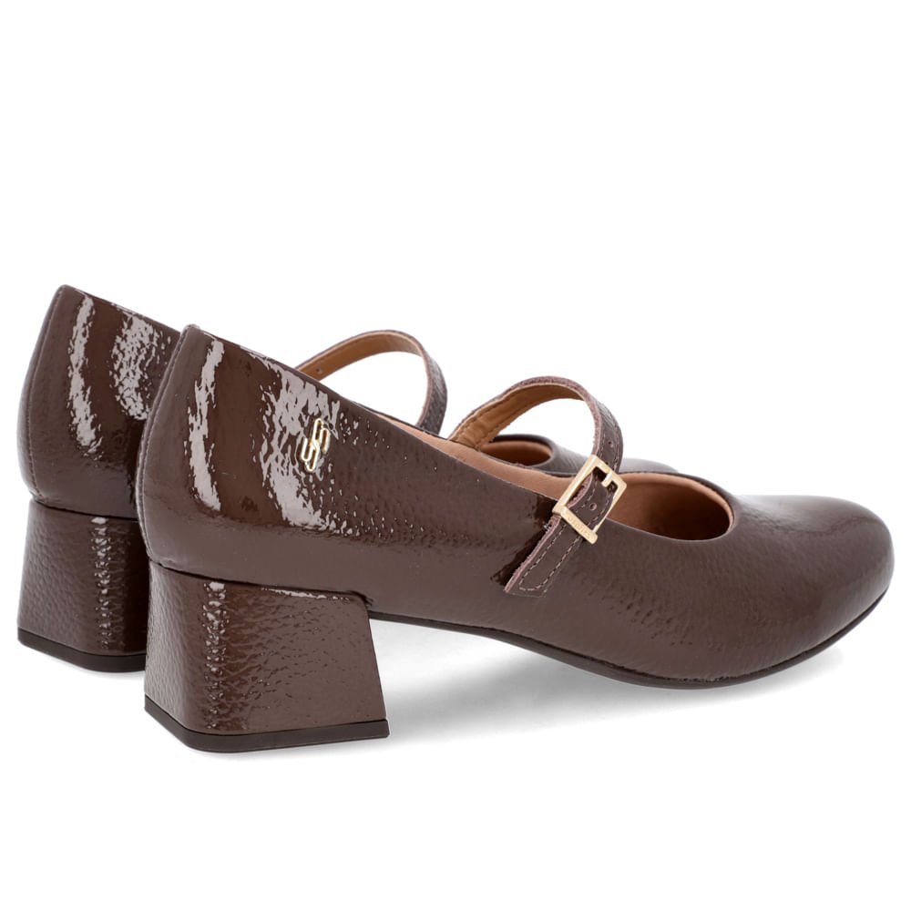 Scarpin Marrom Boneca Couro Verniz Marrom 3