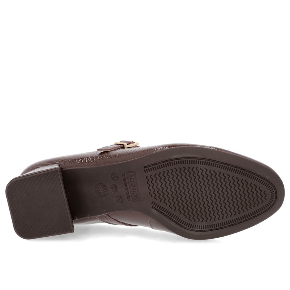 Scarpin Marrom Boneca Couro Verniz Marrom 5