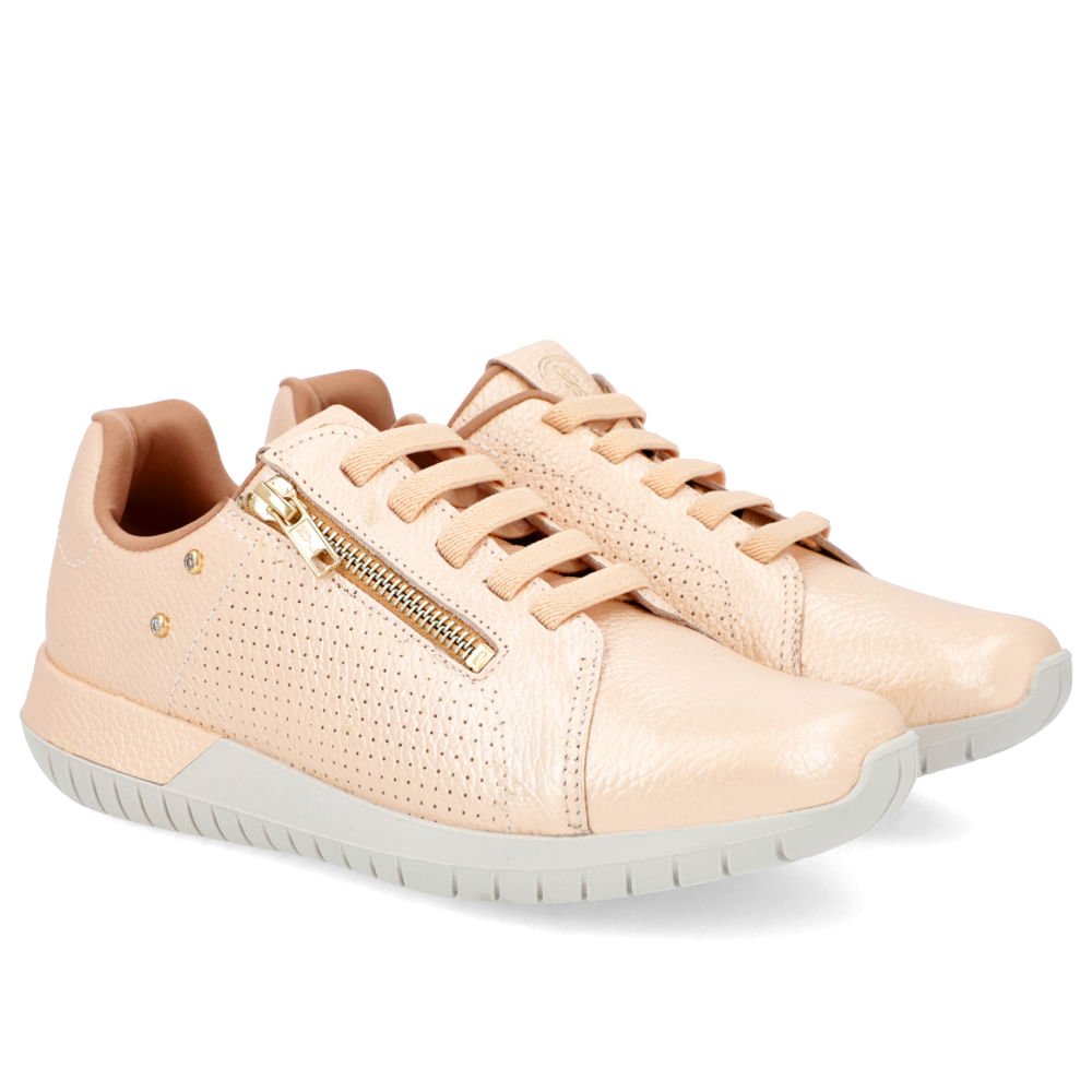 Tênis Casual Laranja Couro Zíper Laranja 2