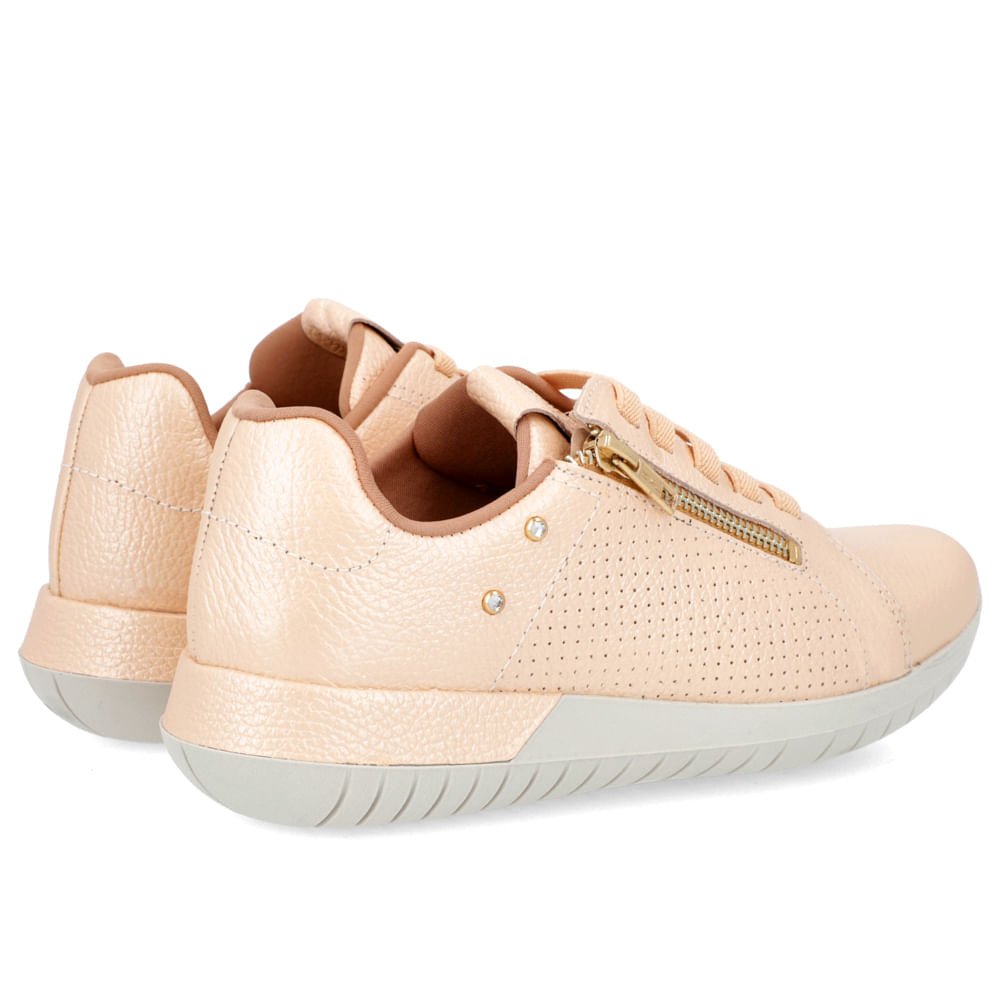 Tênis Casual Laranja Couro Zíper Laranja 3