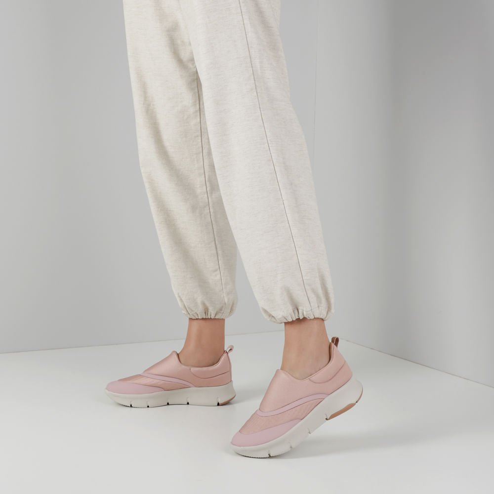 Tênis Slip On Rosa Elastano Detalhes Rosa 4