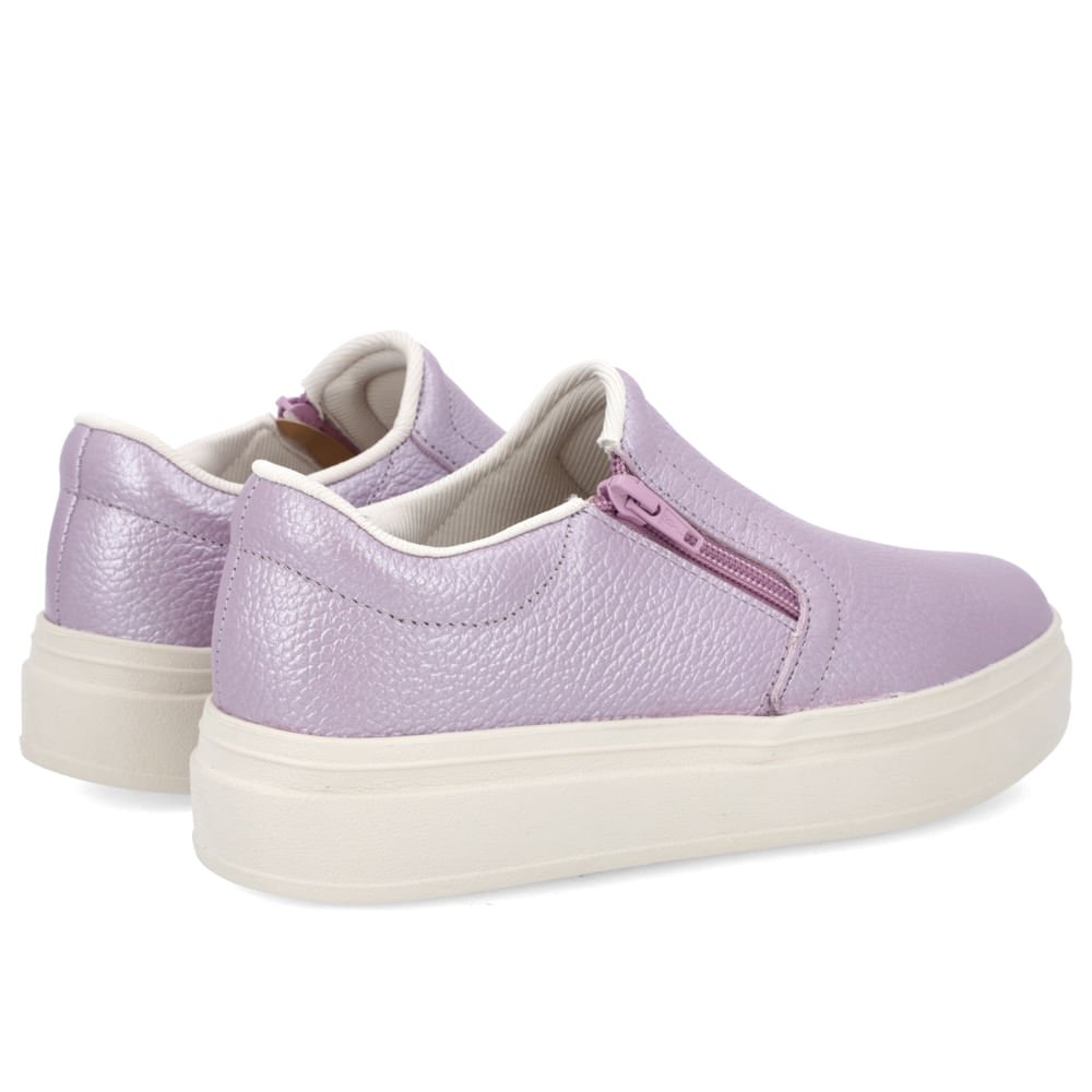 Tênis Flatform Lilás Couro Zíper Roxo 3
