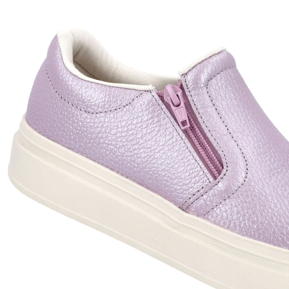 Tênis Flatform Lilás Couro Zíper Roxo 4