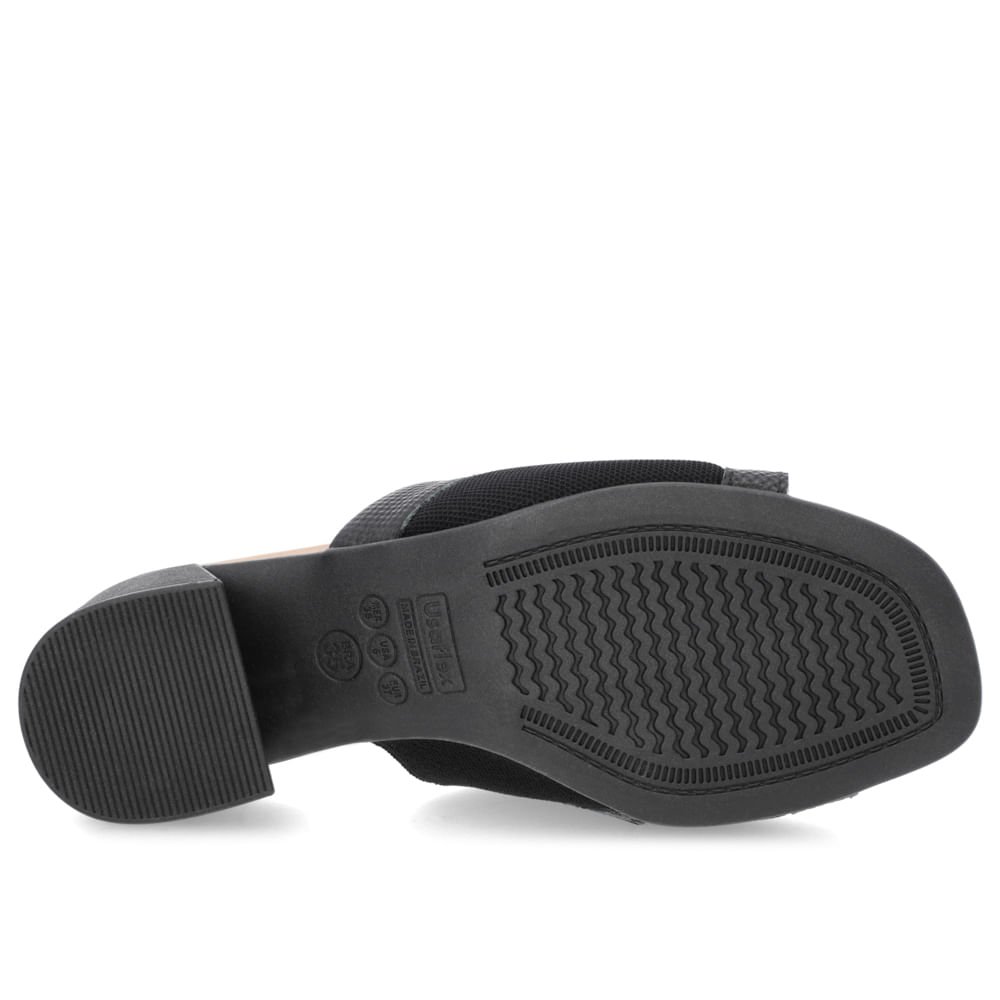 Tamanco Salto Bloco Couro Preto Preto 5