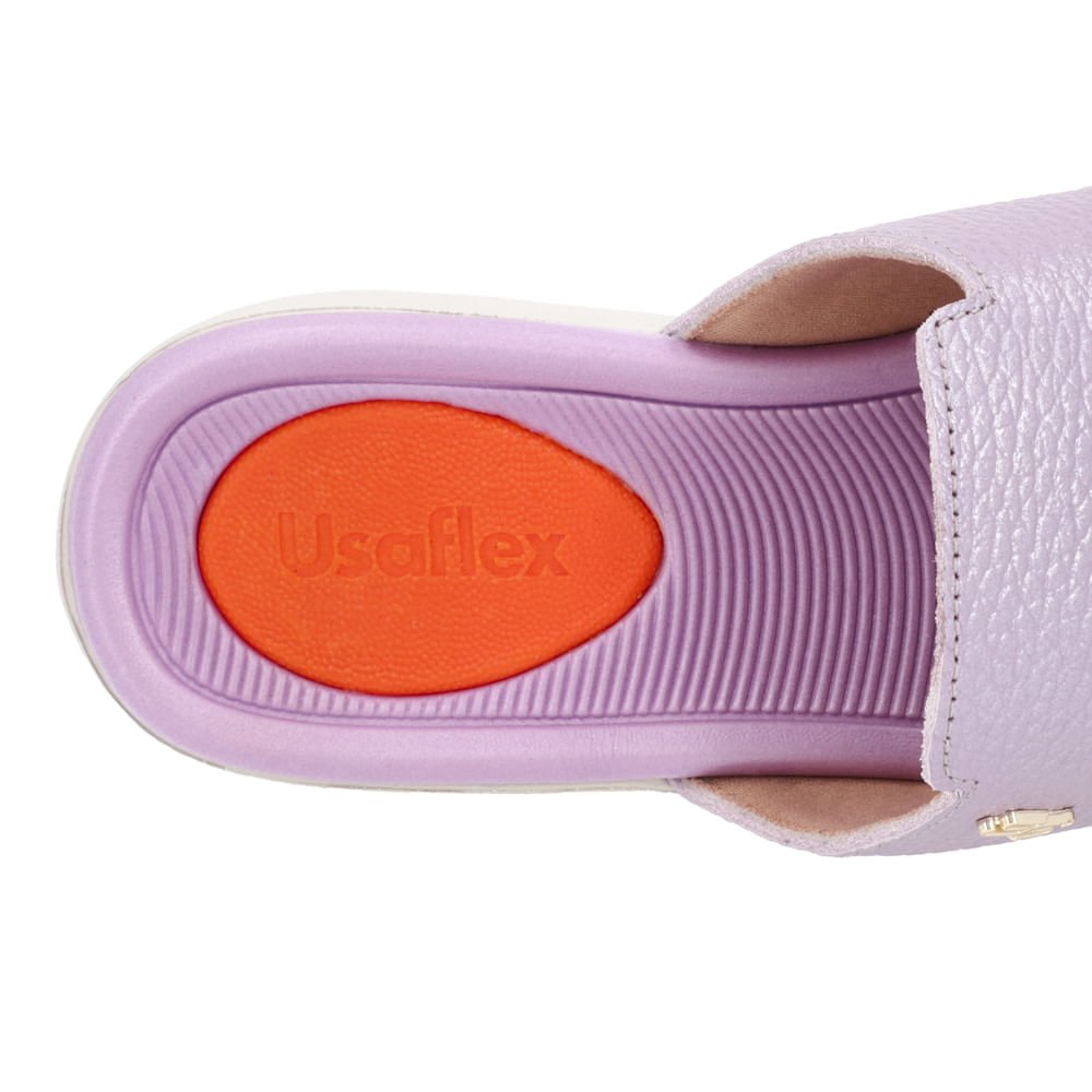 Tamanco Salto Plataforma Couro Lilás Roxo 4