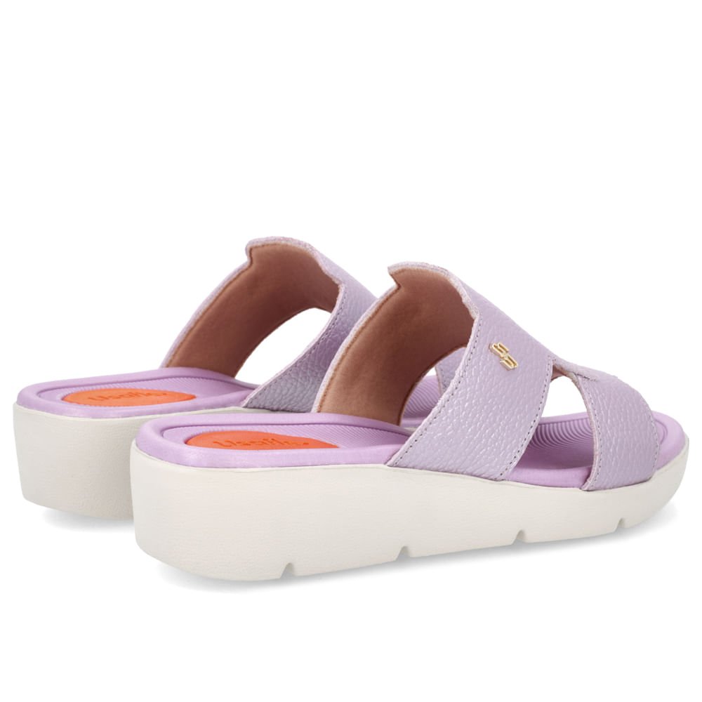 Tamanco Salto Plataforma Couro Lilás Roxo 3