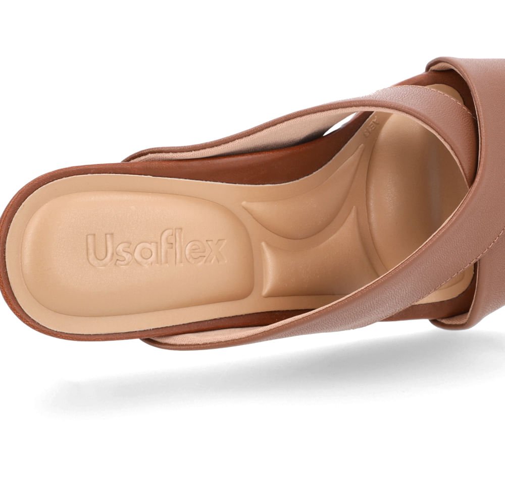 Tamanco Salto Anabela Couro Marrom Marrom 4