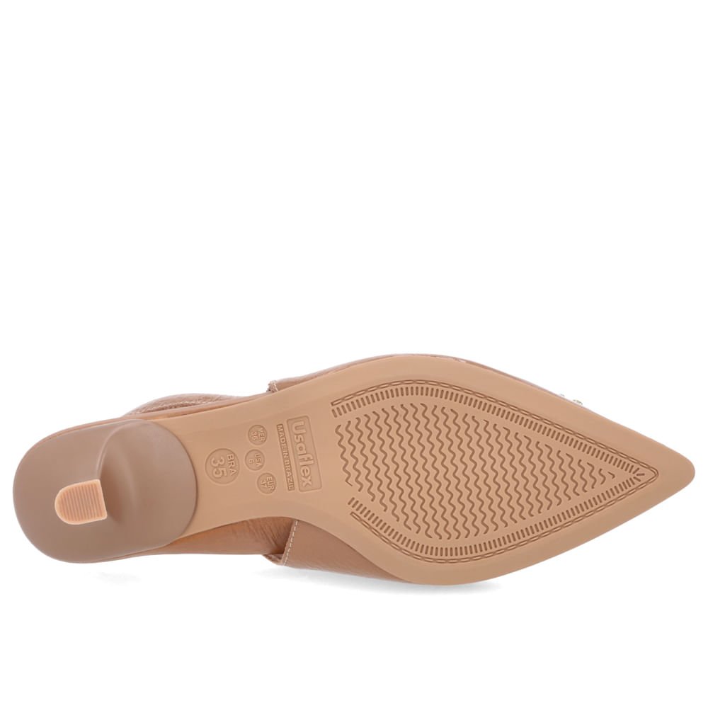 Slingback Marrom Couro Verniz Salto Fino Brilho Marrom 5