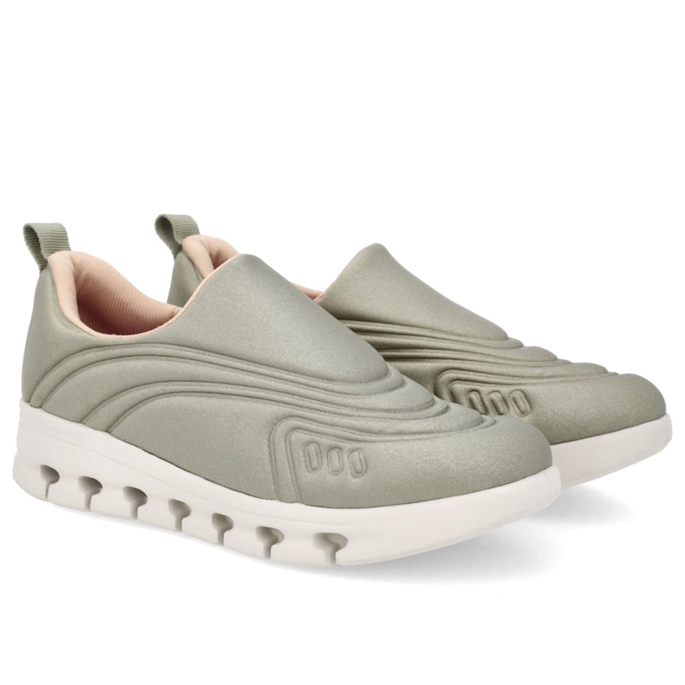 Tênis Slip On Verde Elastano Detalhes Verde 2