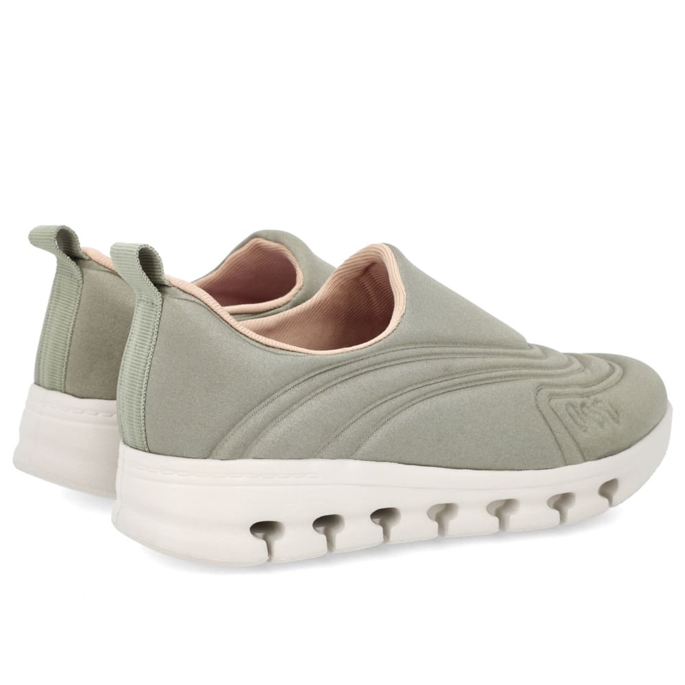 Tênis Slip On Verde Elastano Detalhes Verde 3